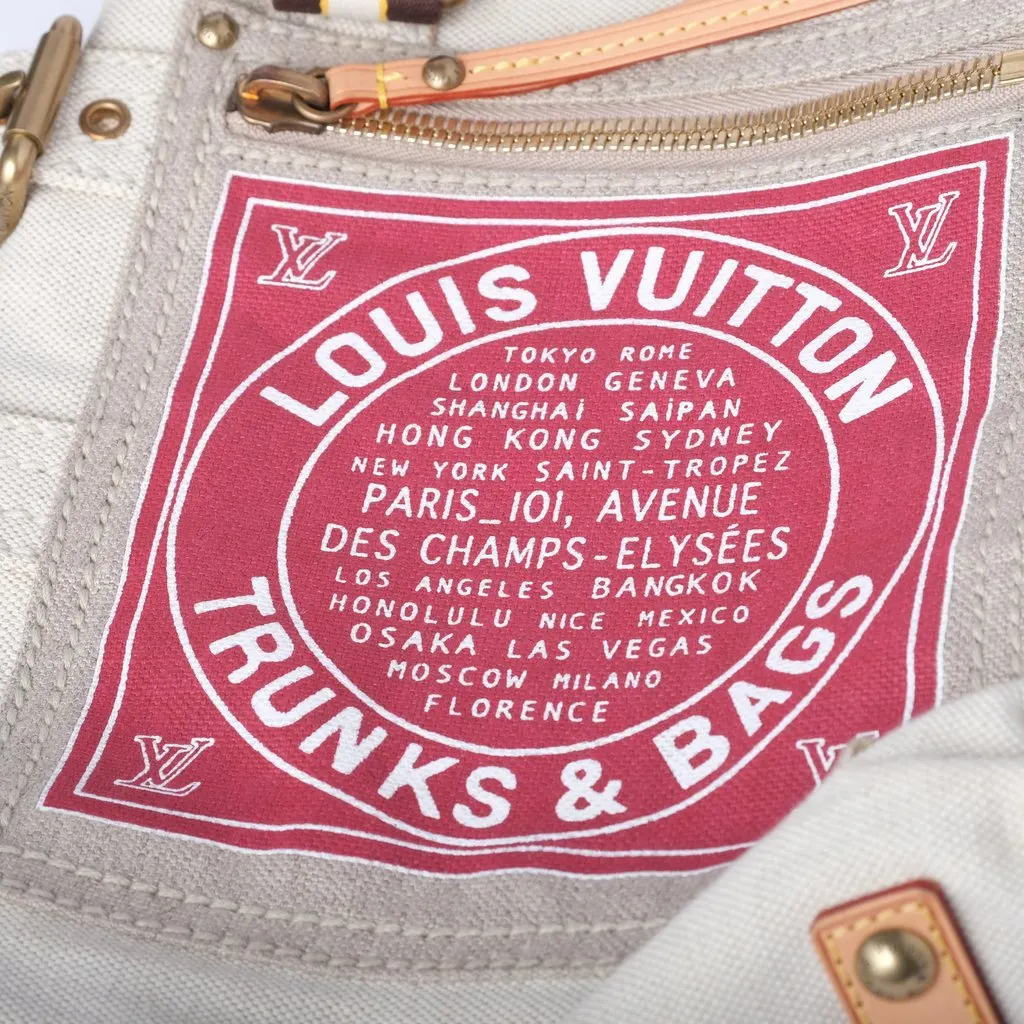 Louis Vuitton Canvas Globe Cabas Pm Bag - '00s Red Canvas Good - Model View