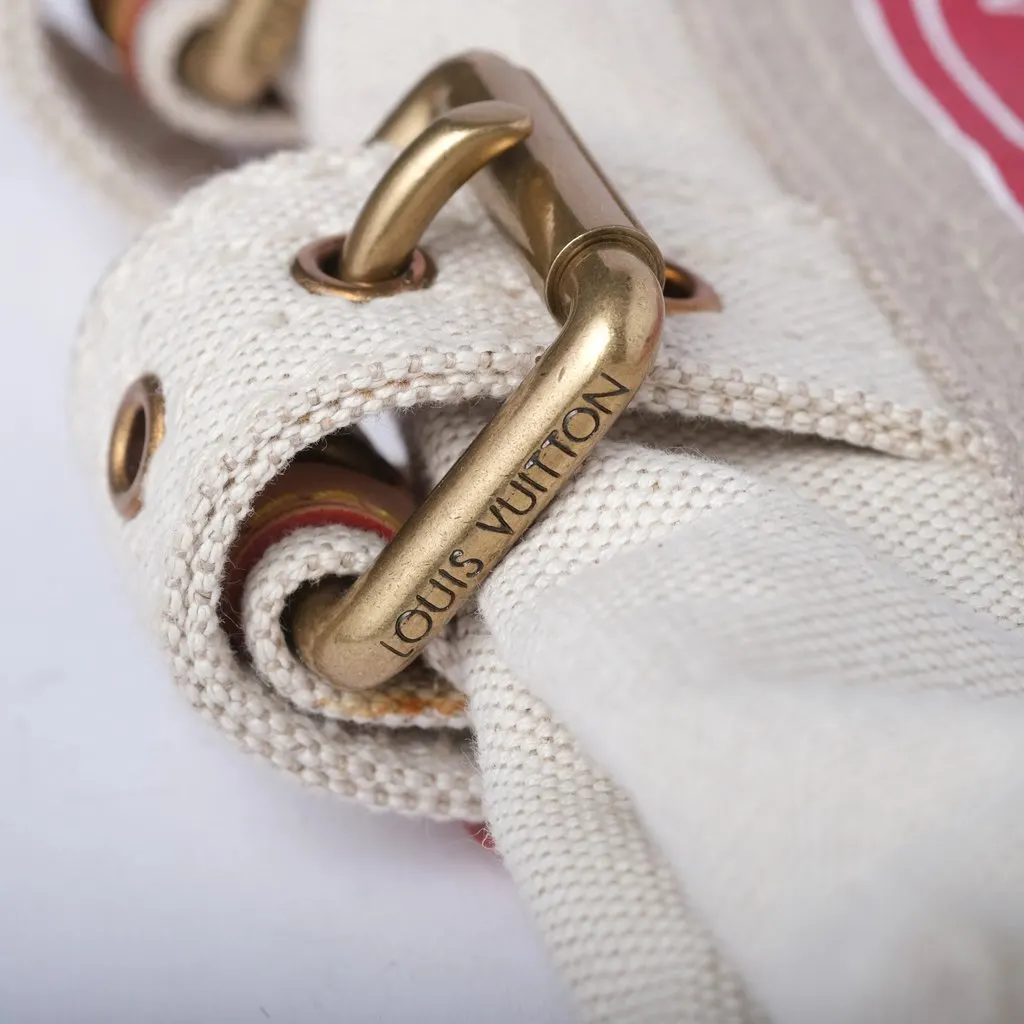 Louis Vuitton Canvas Globe Cabas Pm Bag - '00s Red Canvas Good - Box View