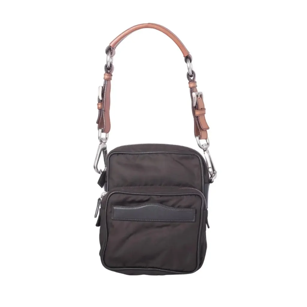 Prada Black Nylon Silver Hardware Shoulder Bag - '00s