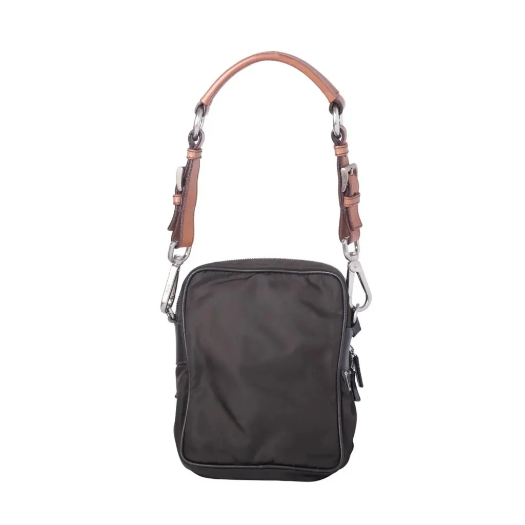 Prada Black Nylon Silver Hardware Shoulder Bag - '00s Black Good - Inside View