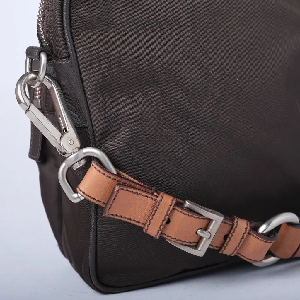 Prada Black Nylon Silver Hardware Shoulder Bag - '00s Black Good - Box View