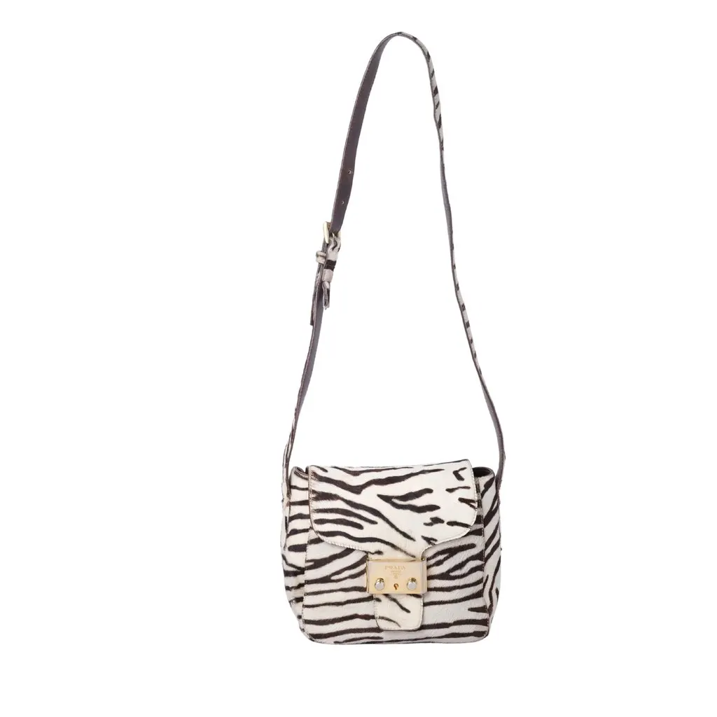 Prada Zebra Print Shoulder Bag - '00s
