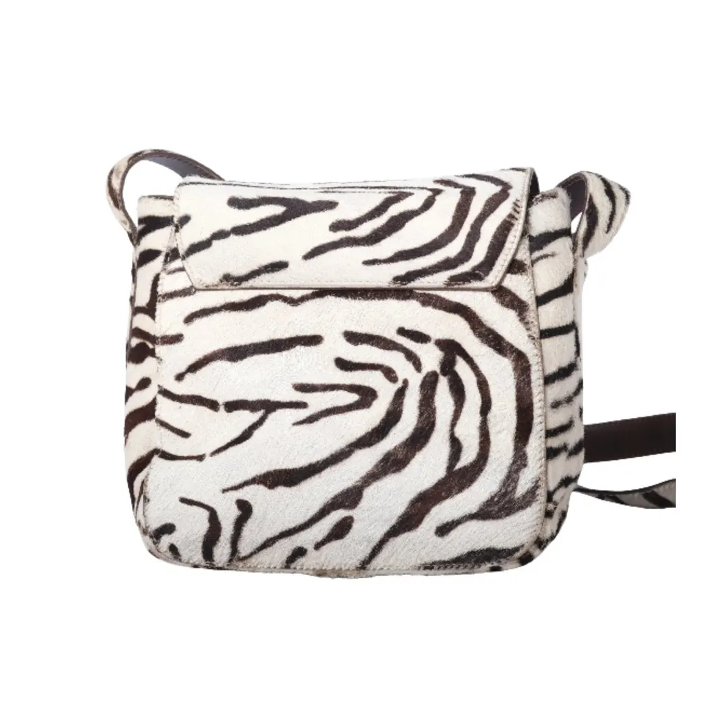 Prada Zebra Print Shoulder Bag - '00s White Leather Good - Inside View
