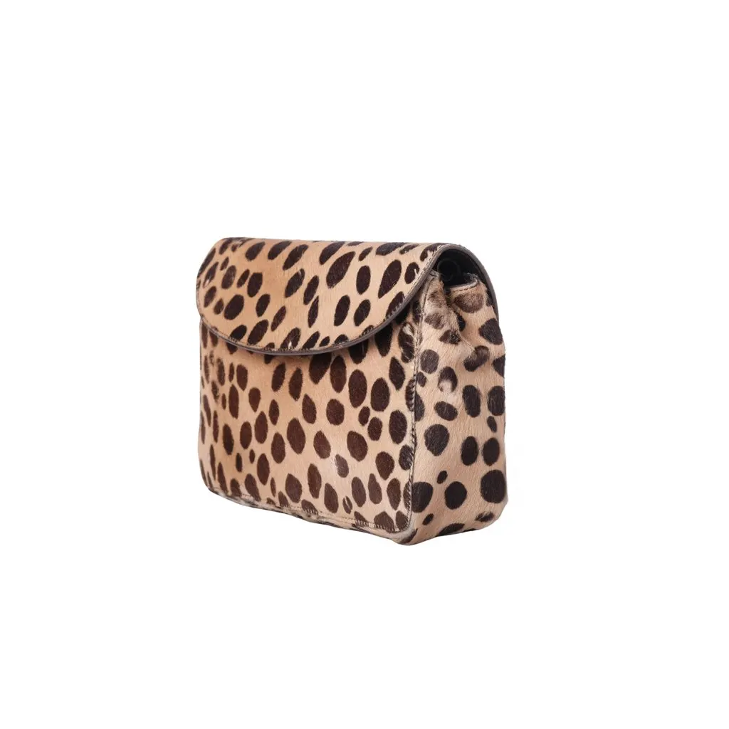 Prada Vintage Leopard Print Pony Hair bag -'00s White Leather Good - Back View