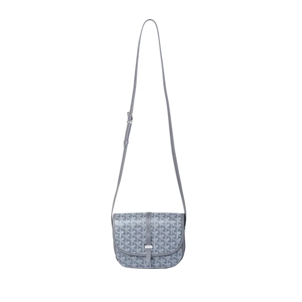 Goyard Belvedere II PM Grey Goyardine Canvas Messenger Bag - '10s Grey Canvas Good - Back View