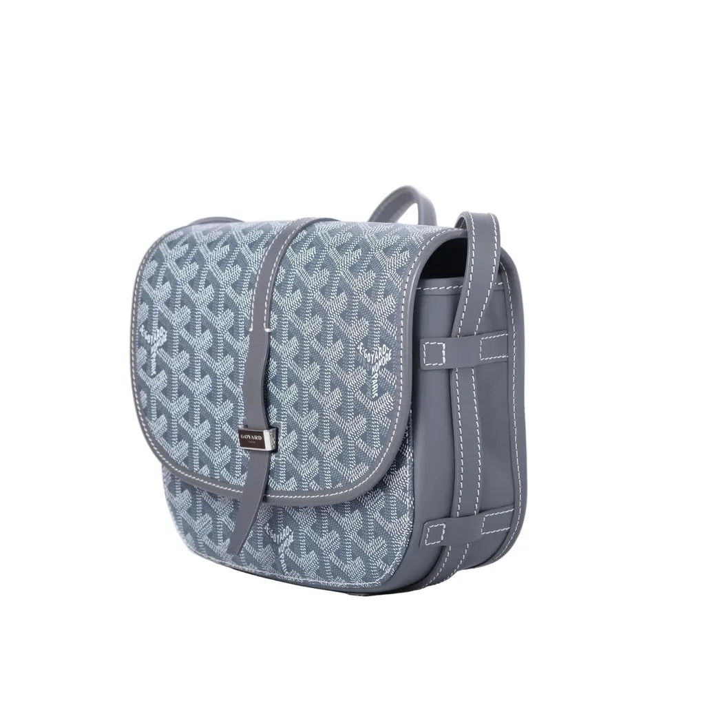 Goyard Belvedere II PM Grey Goyardine Canvas Messenger Bag - '10s Grey Canvas Good - Inside View