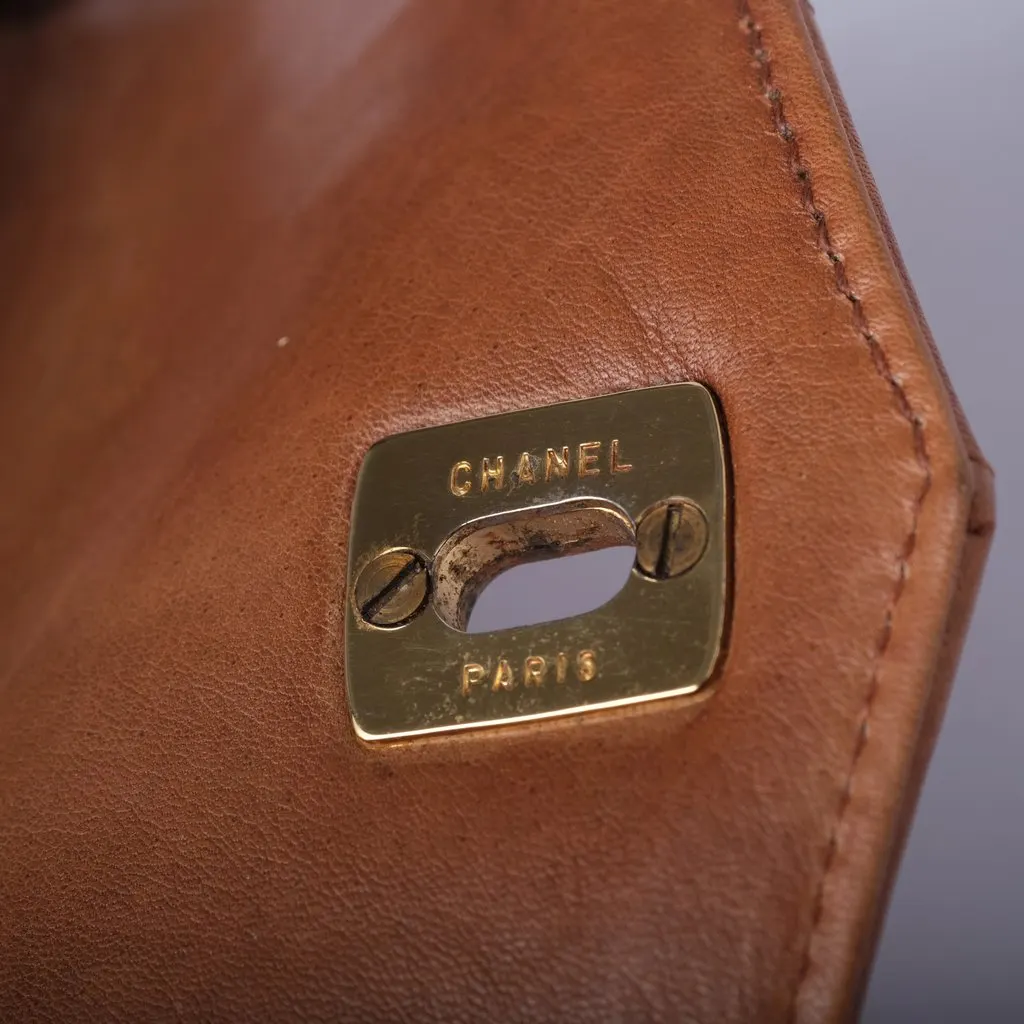 Chanel Logo Lambskin Waist Bum Bag Camel - '90s Camel Leather Good - Box View