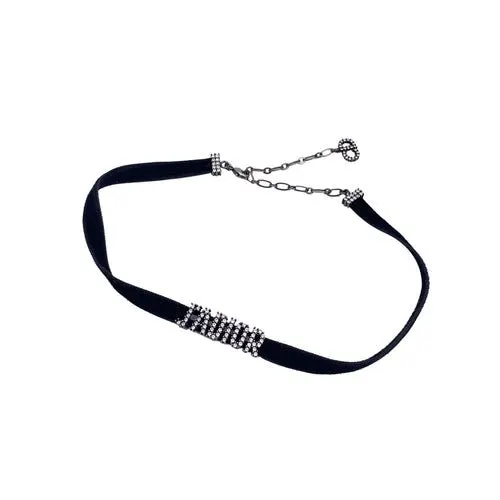 Dior Necklace Black Lace Good - Front View
