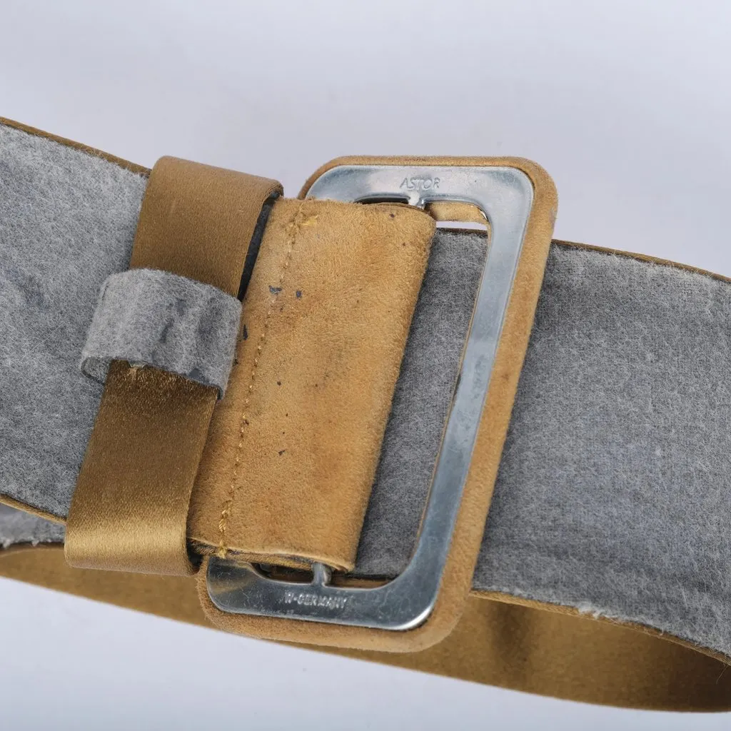 Prada Satin Wide Logo Belt with Covered Buckle - '00s Red Satin Good - Inside View