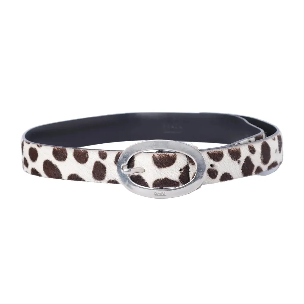 Prada Pony Hair Leopard Belt- '90s MultiColor Good - Front View