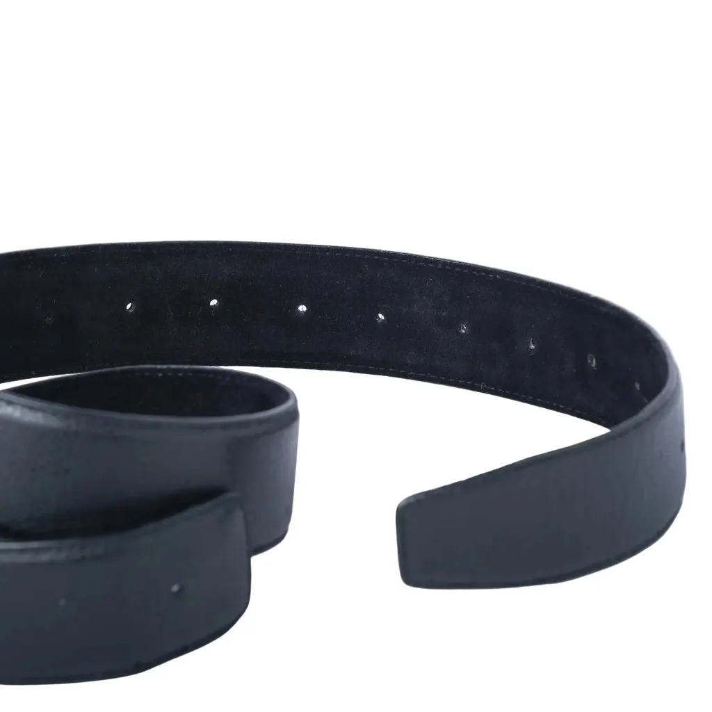 Hermès Vintage Leather Belt Strap- '00s Black Leather Good - Inside View