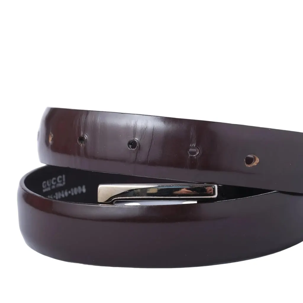 Gucci Silver G Buckle - '00s Silver Leather Good - Inside View