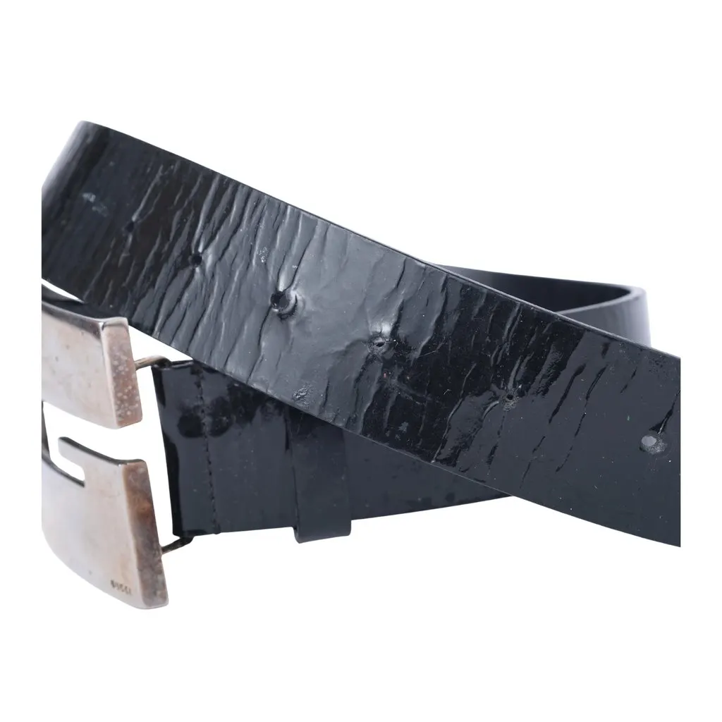 Gucci G buckle belt - '00s Black Leather Good - Inside View