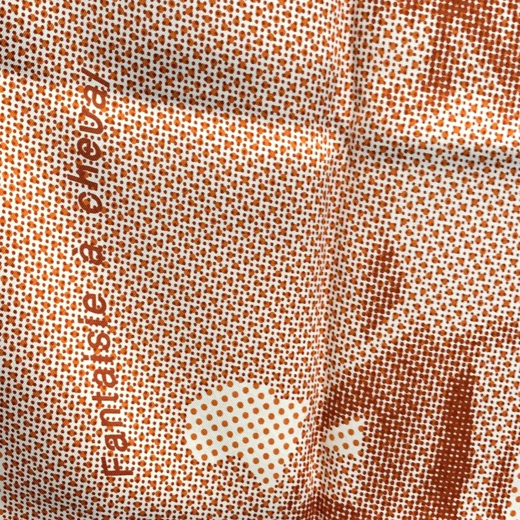 Hermes Scarf Orange Silk Good - Back View