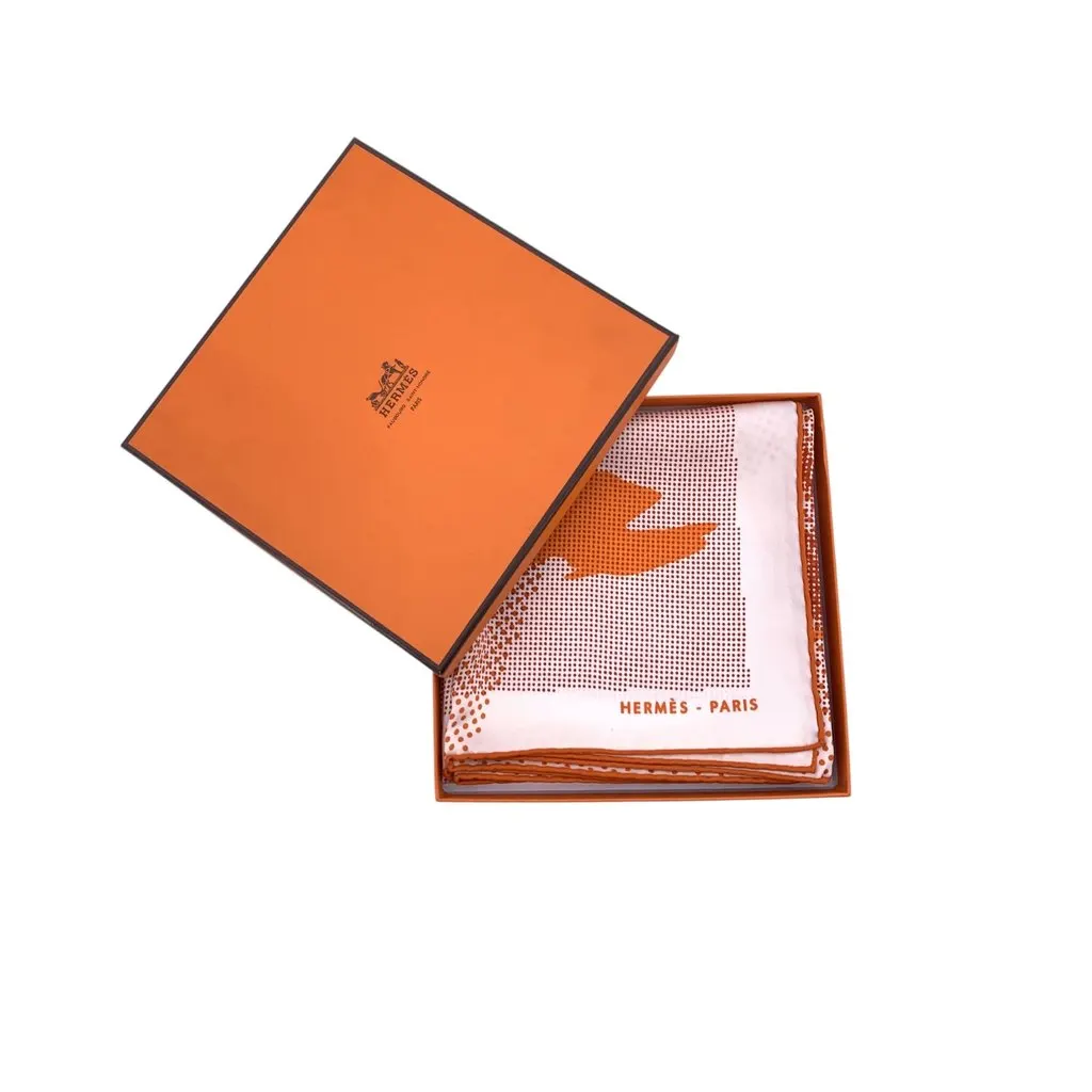 Hermes Scarf Orange Silk Good - Box View