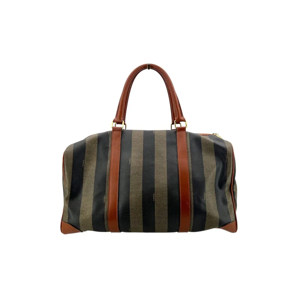 Fendi Handbag Vintage Pequin Brown Canvas Good - Inside View