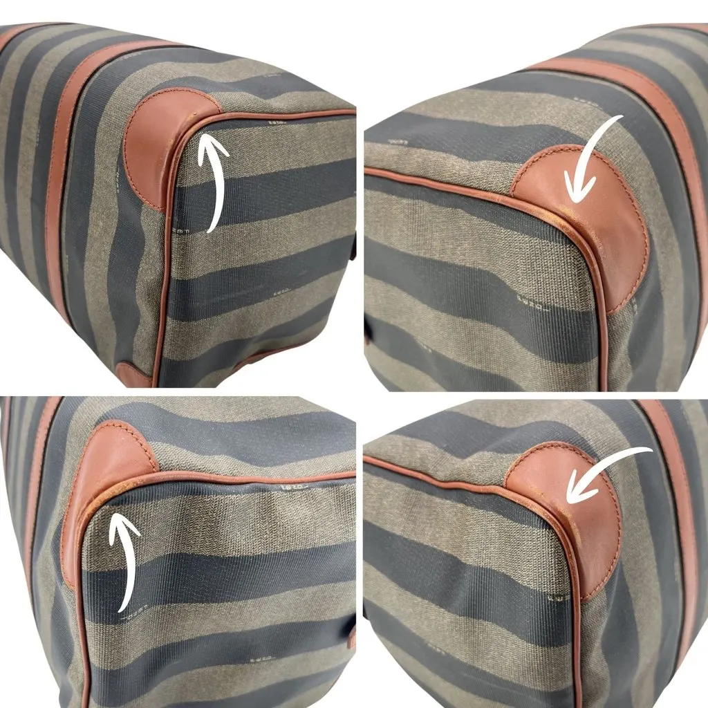 Fendi Handbag Vintage Pequin Brown Canvas Good - Model View