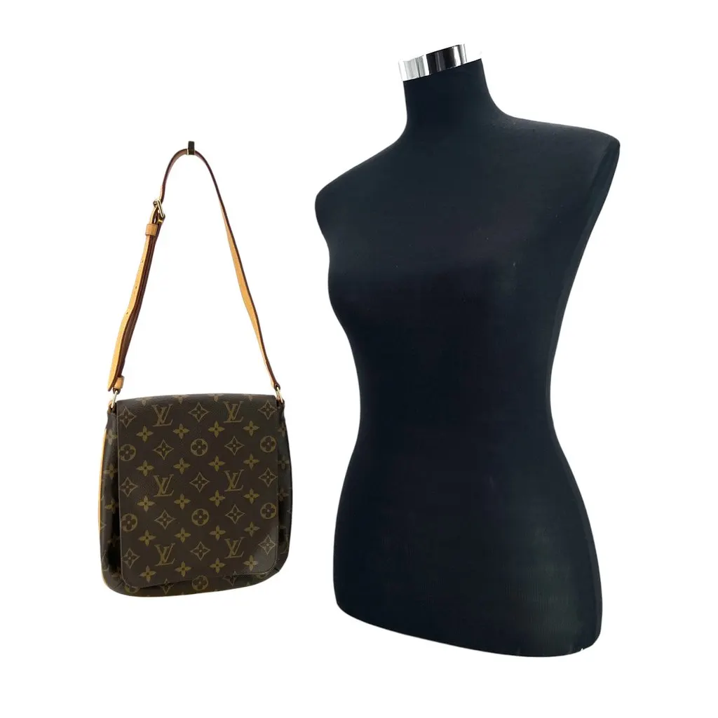 Louis Vuitton Shoulder Bag Vintage Musette Brown Canvas Good - Back View