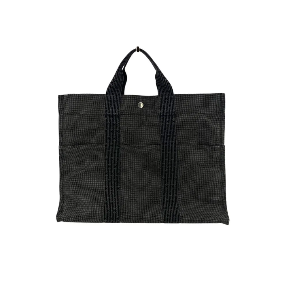 Hermes Tote Bag Herline Blue Canvas Good - Front View