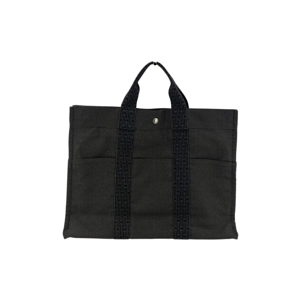 Hermes Tote Bag Herline Blue Canvas Good - Inside View