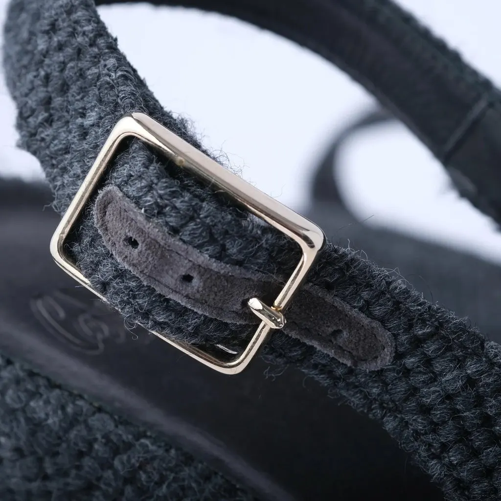 Unsigned Castañer Dark Grey Wedge Espadrilles - '10s Grey Good - Box View