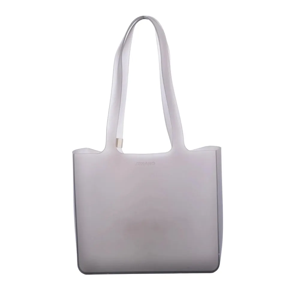 Chanel Jelly Logo Tote -'00s Silver Good - Inside View