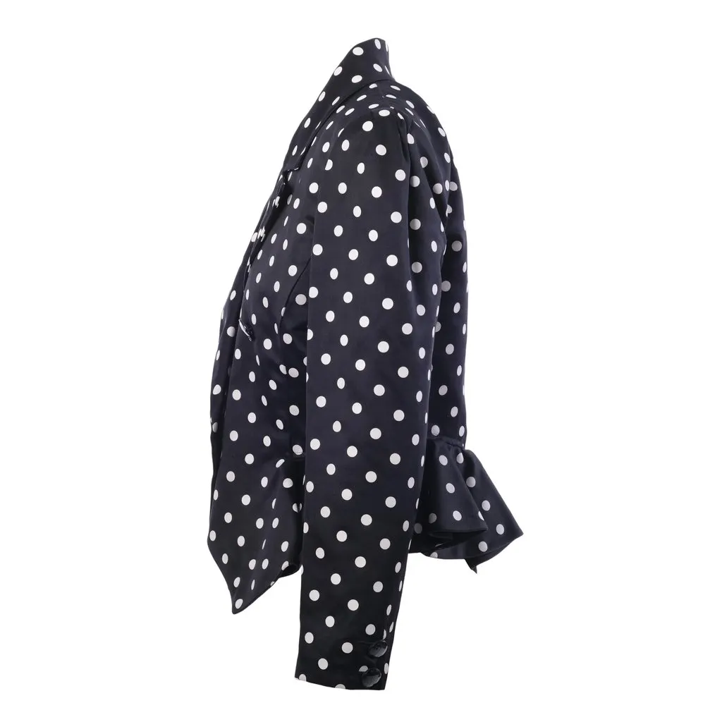 Valentino Night Polka Dot Cropped Blazer - '80s Black Good - Back View