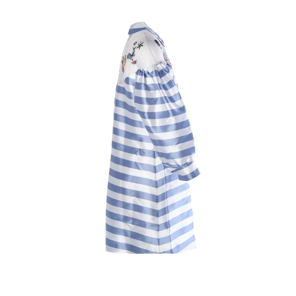 Unsigned Vivetta Fiammetta Striped Shirt Dress - '10s White Good - Back View