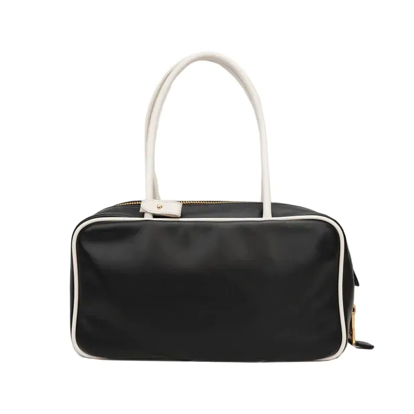 Miu Miu Soft Calf Beau Top Handle Bag - '20s Black Leather Good - Inside View