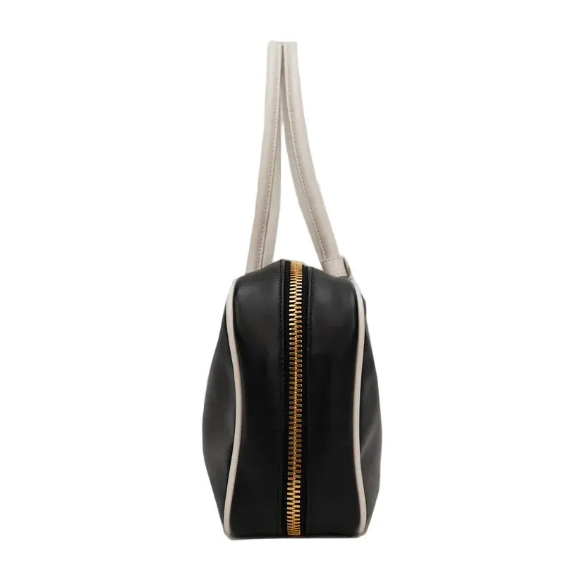 Miu Miu Soft Calf Beau Top Handle Bag - '20s Black Leather Good - Model View