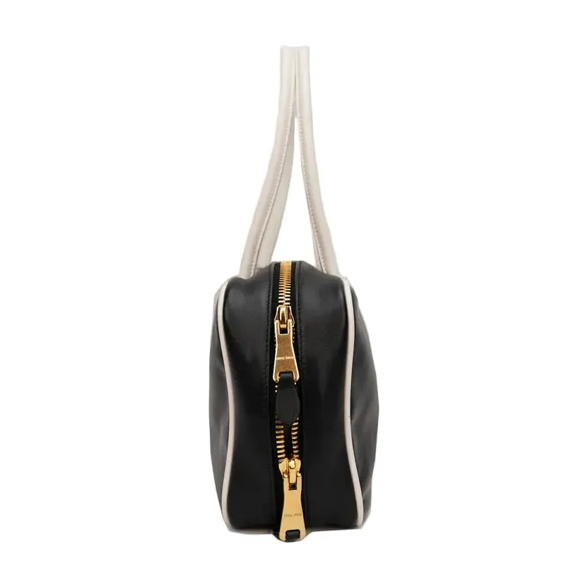 Miu Miu Soft Calf Beau Top Handle Bag - '20s Black Leather Good - Box View