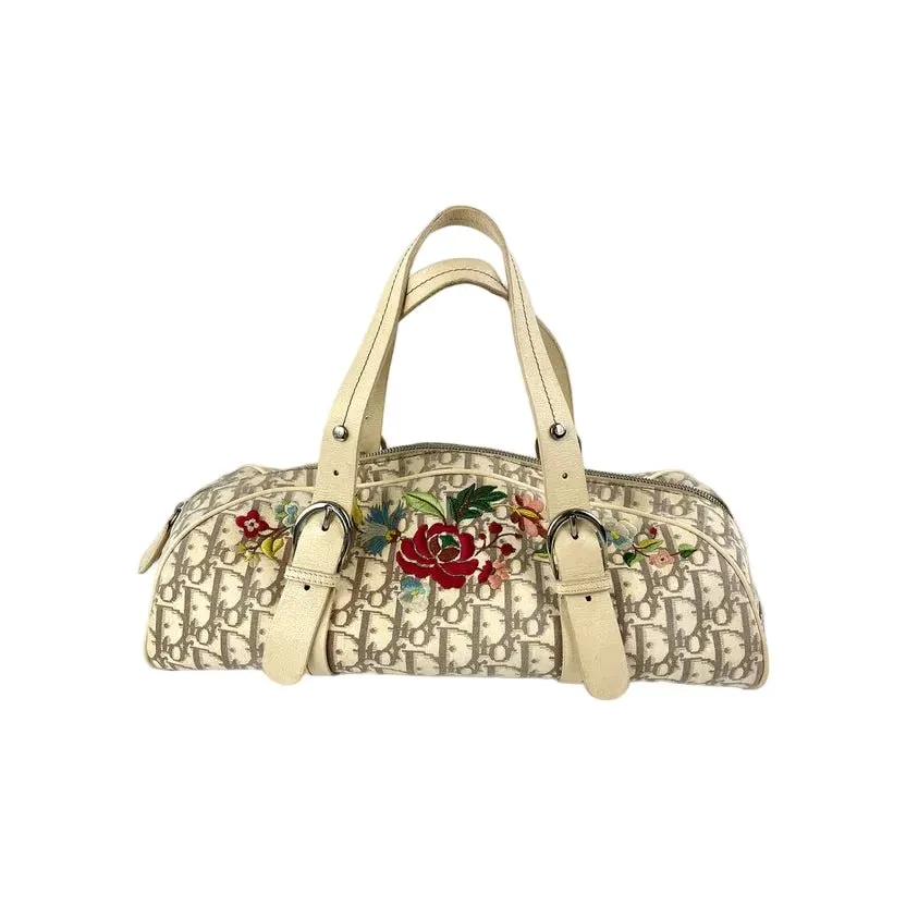 Dior Diorissimo Embroidered Bowler Bag-'00s Red Canvas Good - Front View