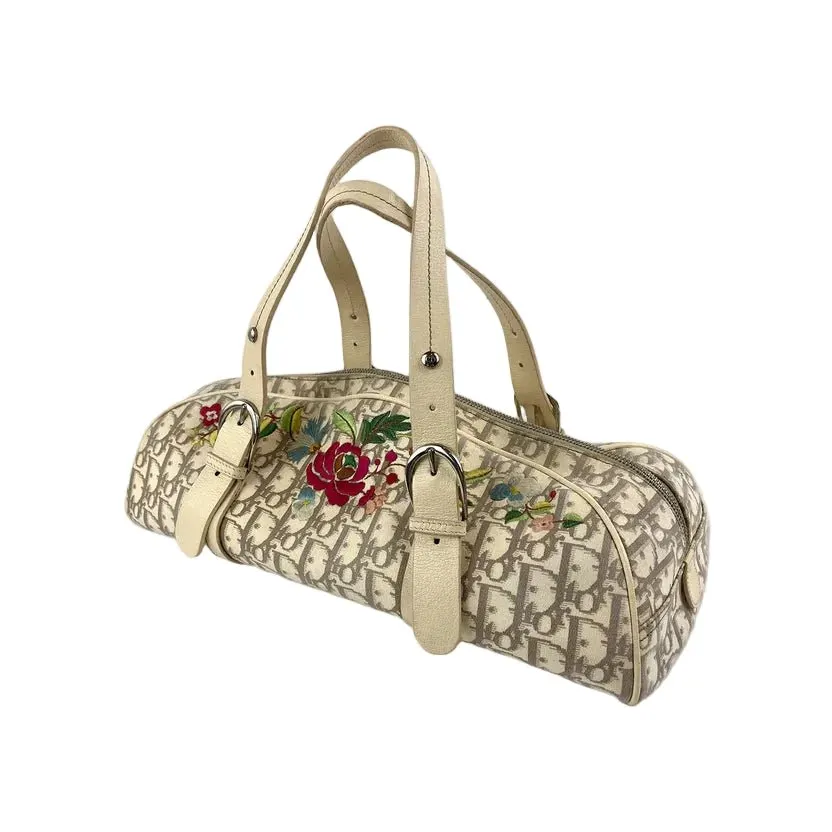 Dior Diorissimo Embroidered Bowler Bag-'00s Red Canvas Good - Back View