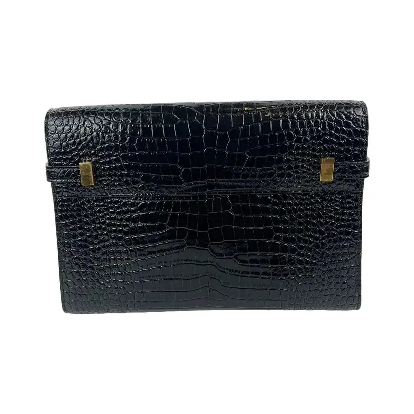 Saint Laurent Manhattan Medium Croc Bag - '10s MultiColor Leather Good - Inside View