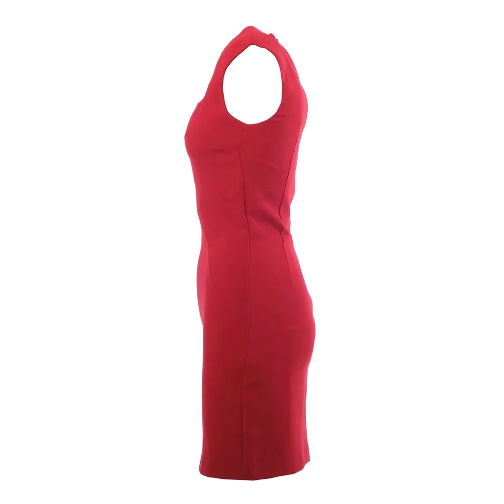 Dolce & Gabbana Red Sleeveless Sheath Dress -'00s Red Good - Back View