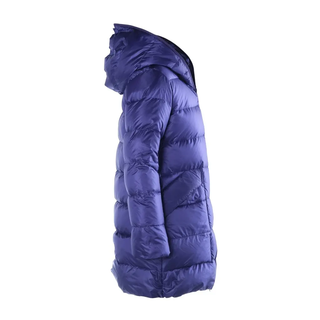 Issey Miyake Pleats Please Issey Miyake Down Jacket Blue - '00s Blue Satin Good - Back View