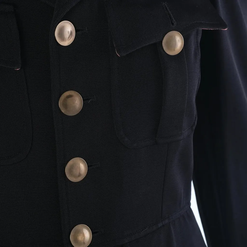 Jean Paul Gaultier Femme Black Military Jacket – '90s Black Wool Good - Box View
