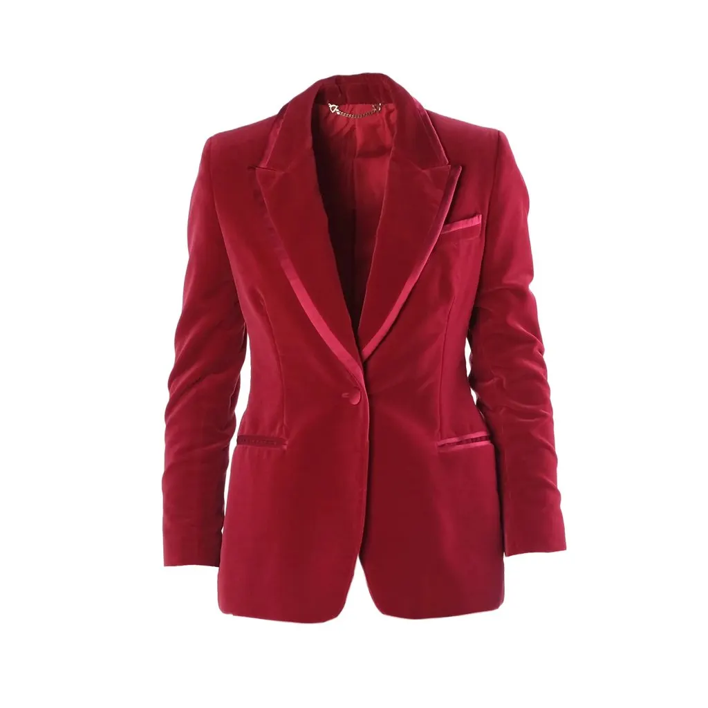 Gucci by Tom Ford Red Cotton Velvet Pantsuit - '90s Red Cotton Good - Box View