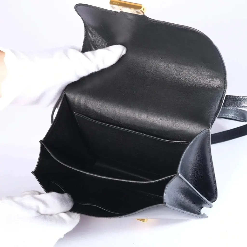 Hermès Constance 18 Black Box Calfskin Shoulder Bag - '80s Black Leather Good - Box View