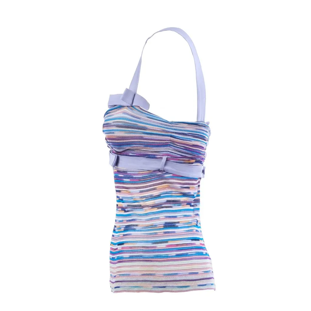 Missoni Bow Trim Knit Camisole Top- '00s MultiColor Good - Back View