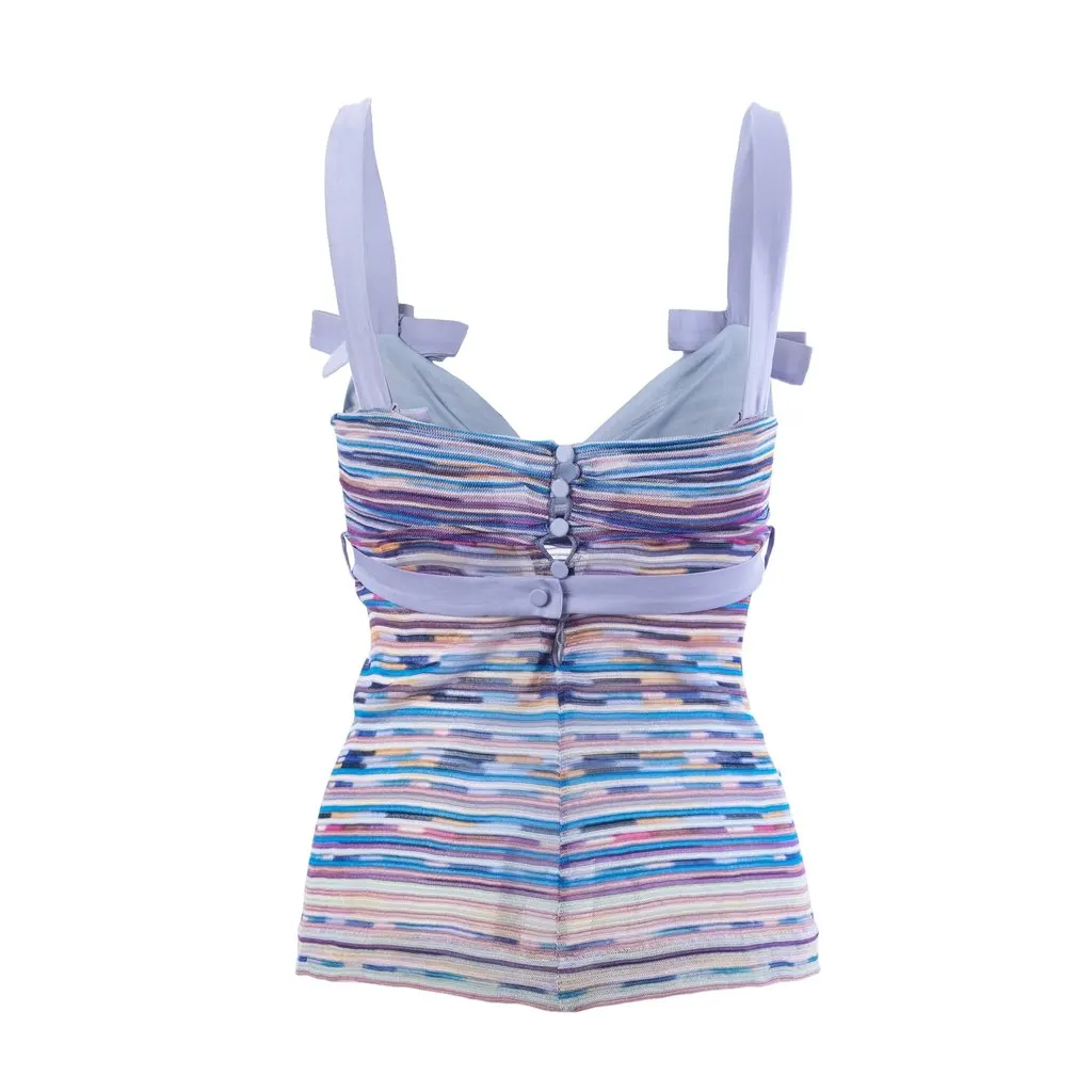 Missoni Bow Trim Knit Camisole Top- '00s MultiColor Good - Inside View
