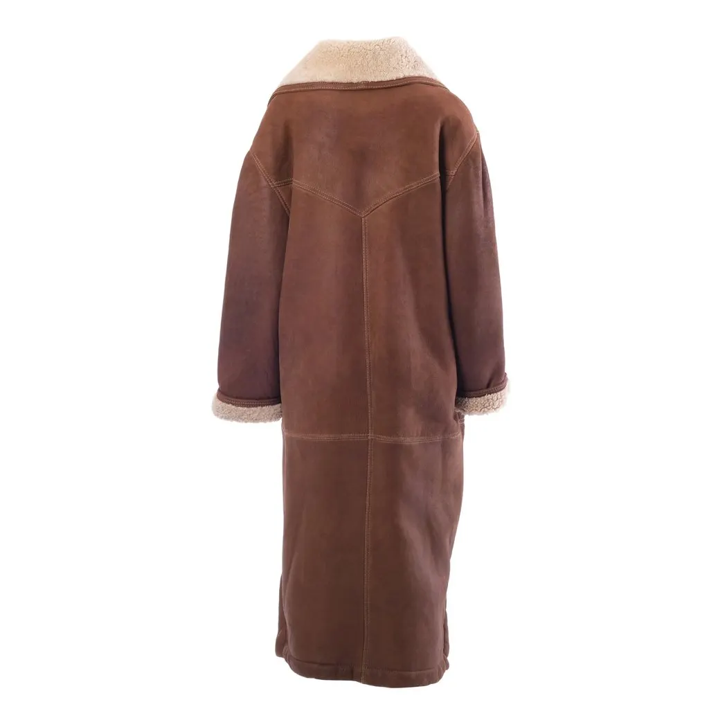 Alberta Ferretti Sheepskin Shearling Coat -'00s Beige Shearling Good - Inside View