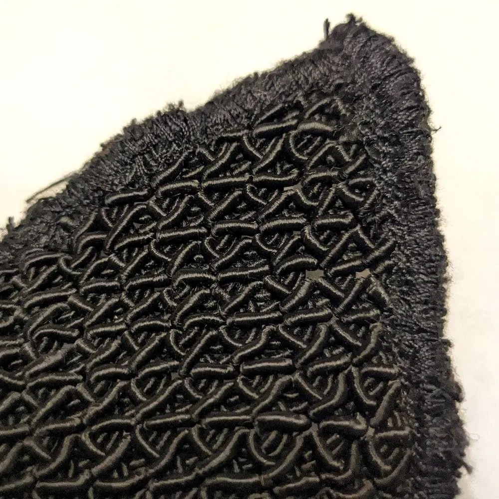 Chanel Black Knitted Camélia Brooch - '90s Black Good - Model View