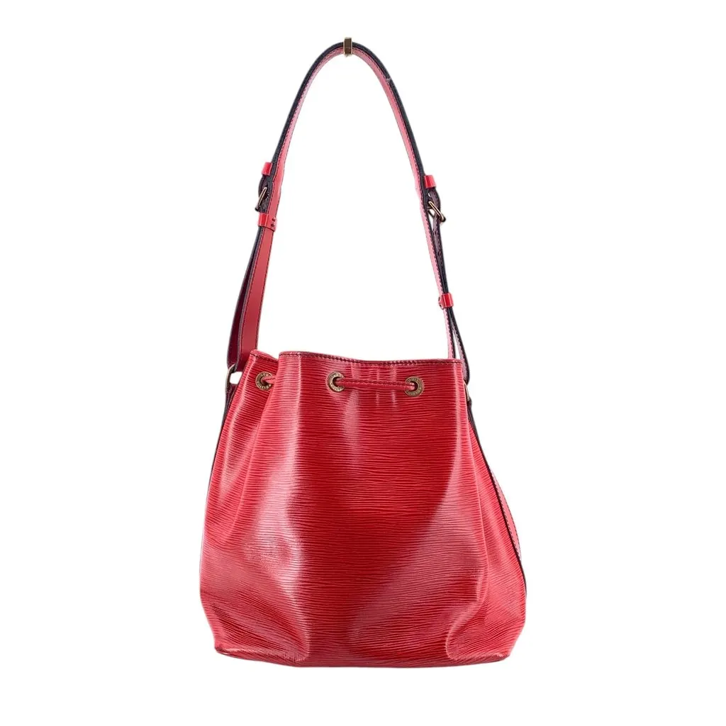 Louis Vuitton Shoulder Bag Vintage Petit Noe Red Leather Good - Inside View
