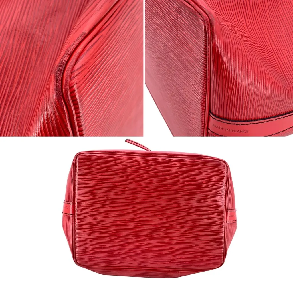 Louis Vuitton Shoulder Bag Vintage Petit Noe Red Leather Good - Model View