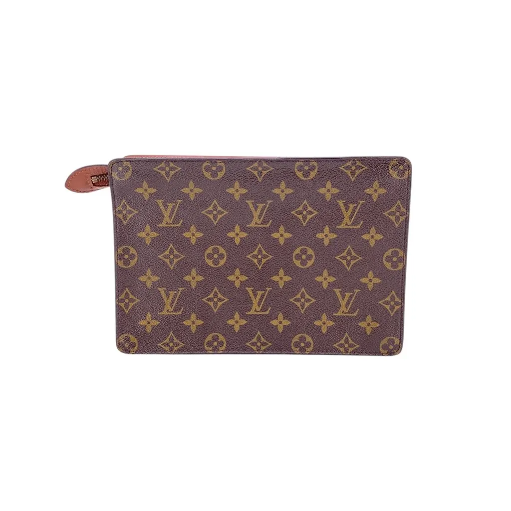 Louis Vuitton Clutch Bag Vintage Pochette Homme Brown Canvas Good - Inside View