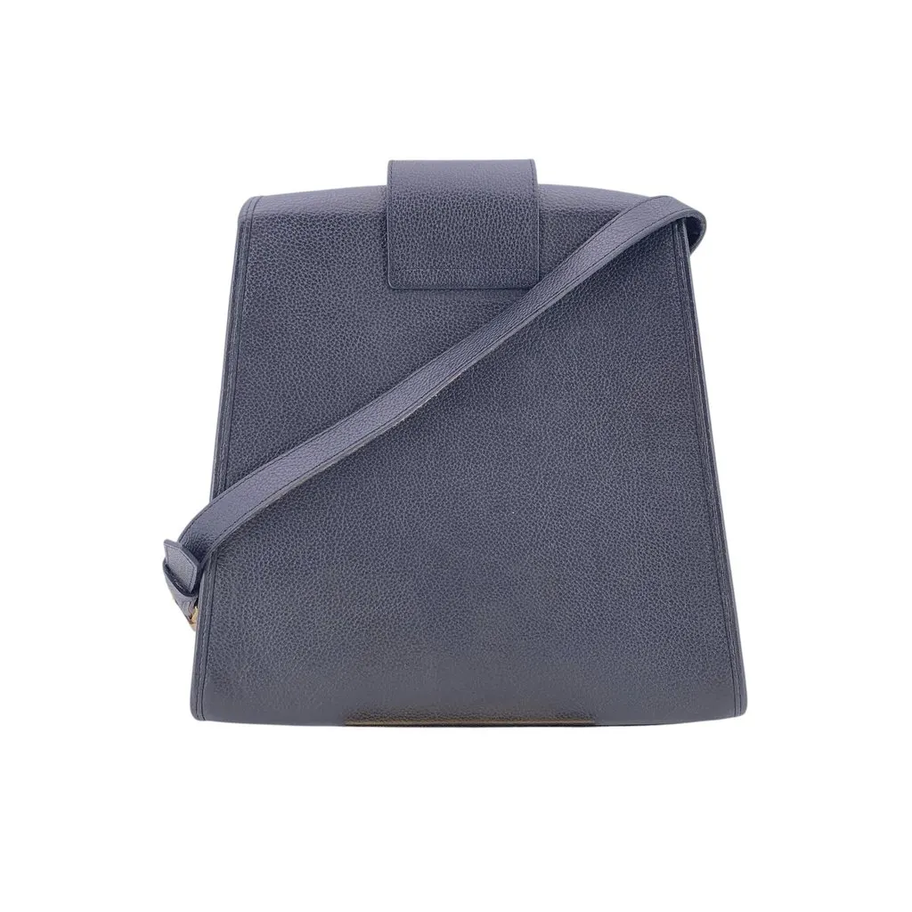 Saint Laurent Shoulder Bag Vintage Trapeze Black Leather Good - Inside View