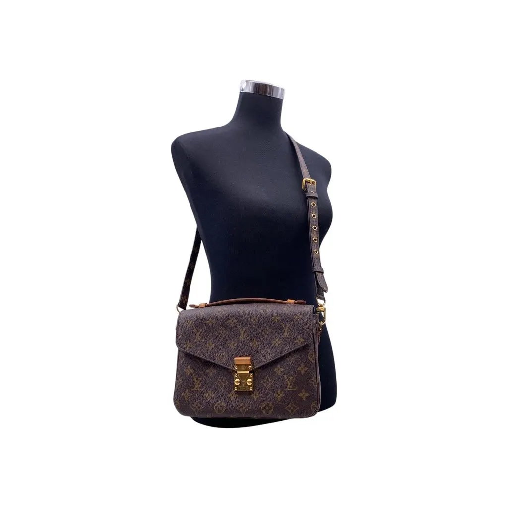 Louis Vuitton Shoulder Bag Metis Gold Canvas Good - Back View
