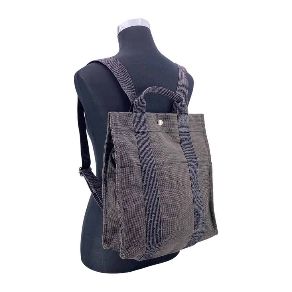Hermes Backpack Herline Grey Leather Good - Back View