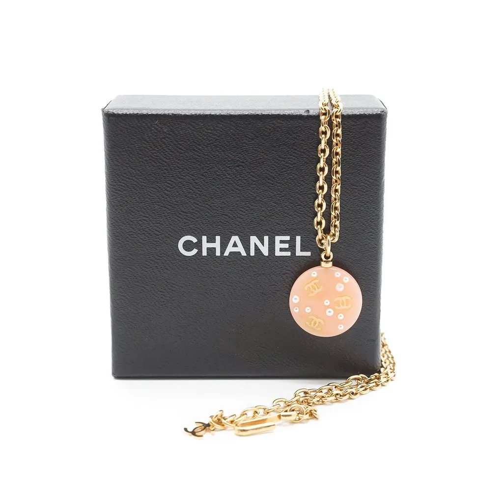 Chanel Necklace Red Lace Good - Inside View